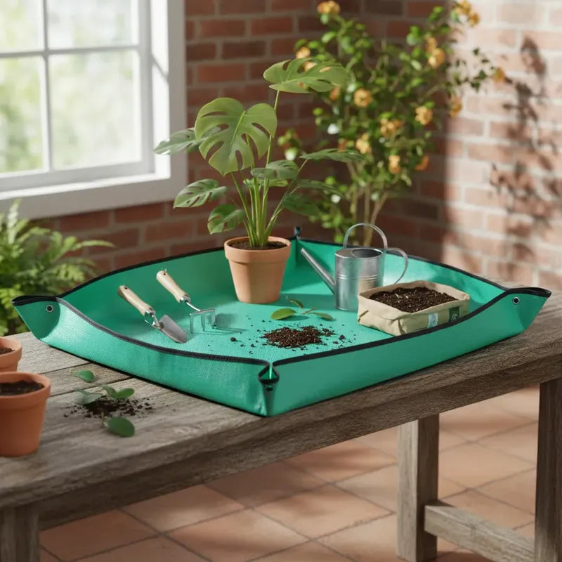 Alfombra Transplante Mat Para Plantas Multiuso Impermeable 66 Cm Verde