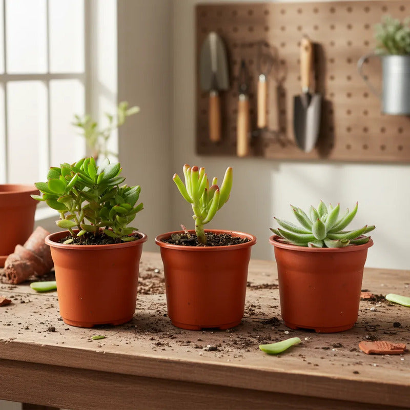 Set De 3 Suculentas Grandes De Colección Diferentes Especies