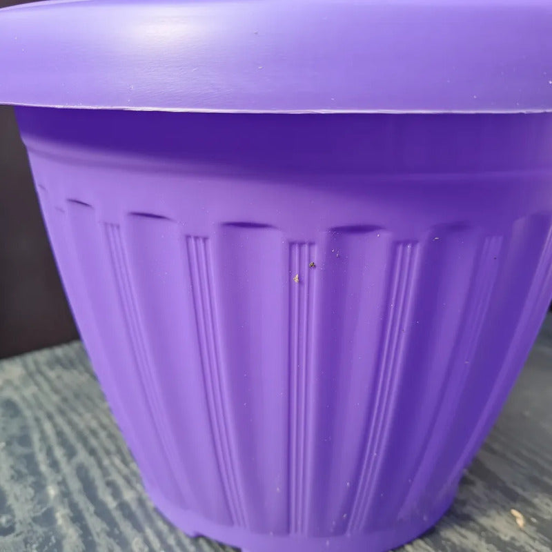 Macetero Plastico Colonial 20cm Diámetro Violeta Violeta Colonial