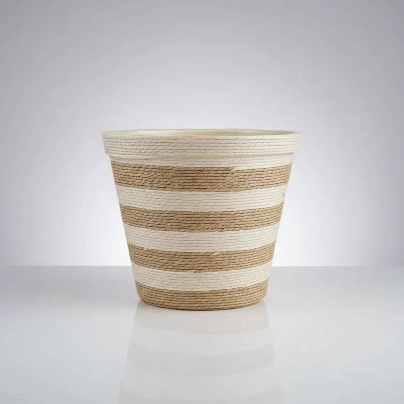 Macetero Maceta Hilo Decorativo 18cm Diametro Beige Beige Hilo