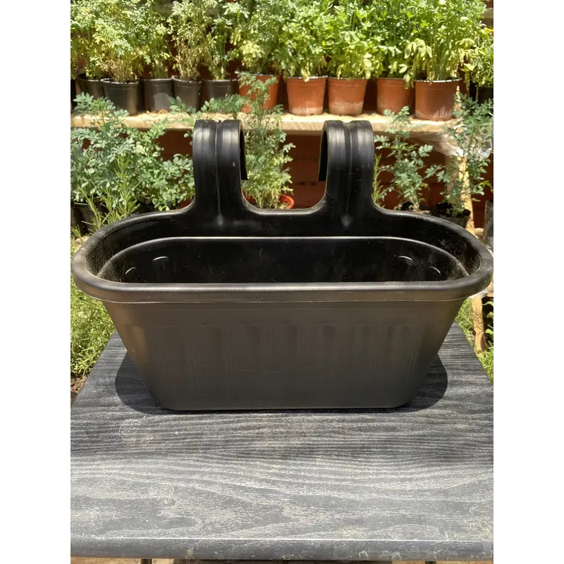 Macetero Maceta Colgante Plástico Balcón Dúo Negro