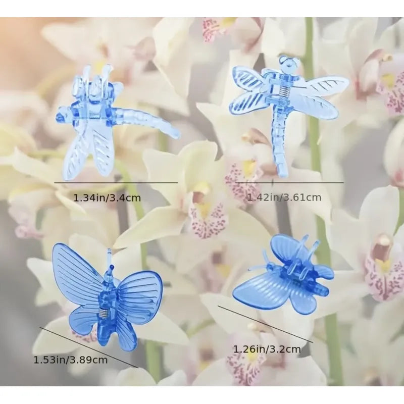 Pack 10 Clips Soporte Para Orquídeas Figuras Y Colores Azar