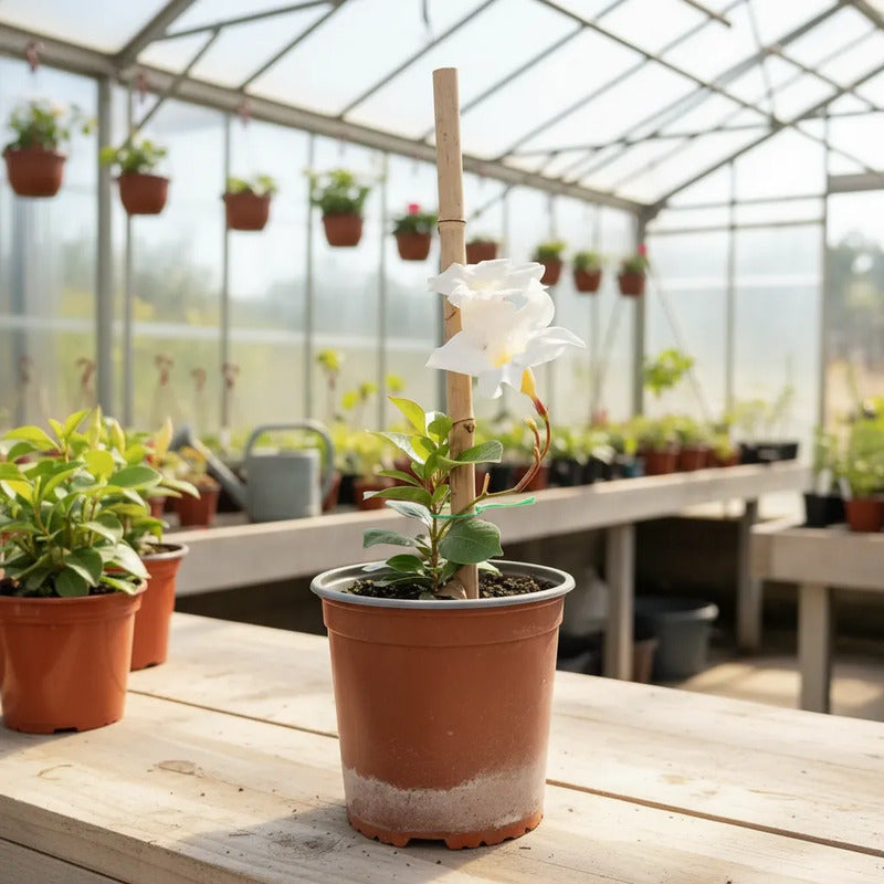 Dipladenia Mandevilla Planta Trepadora Ornamental Blanco