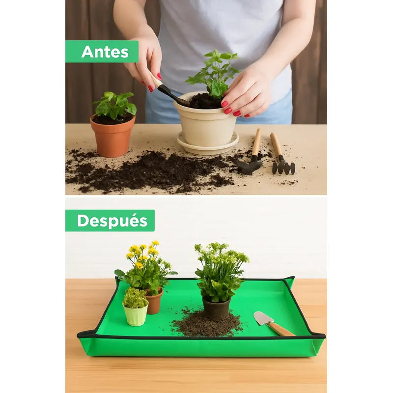 Alfombra Transplante Mat Para Plantas Multiuso Impermeable 66 Cm Verde