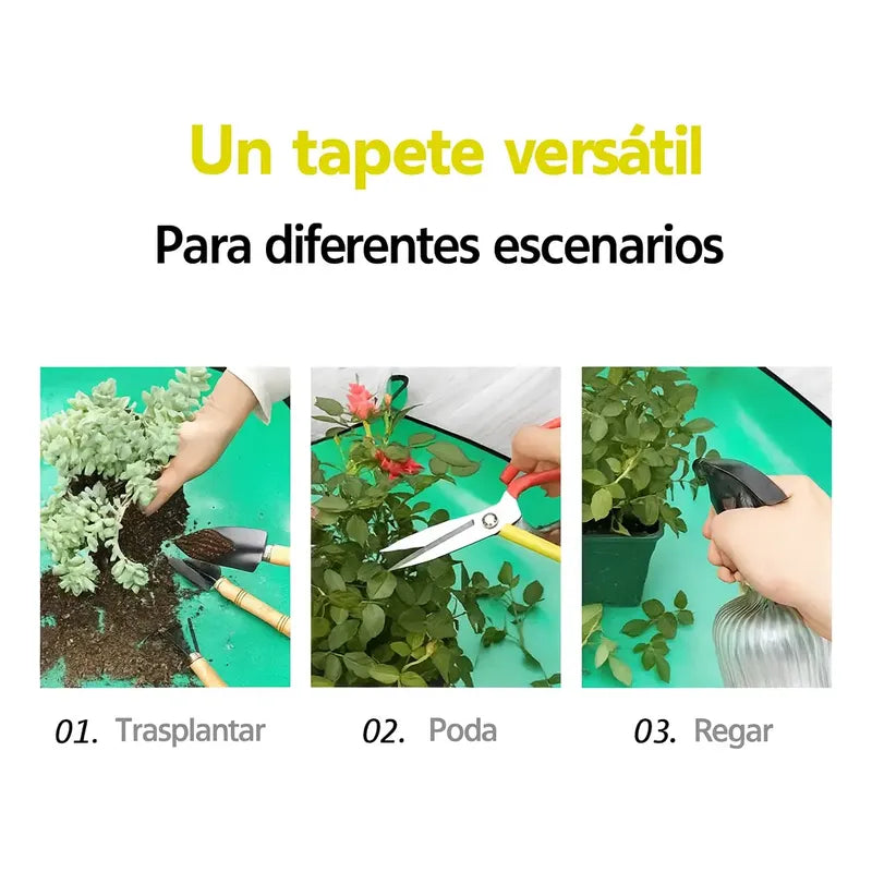 Alfombra Transplante Mat Para Plantas Multiuso Impermeable 66 Cm Verde