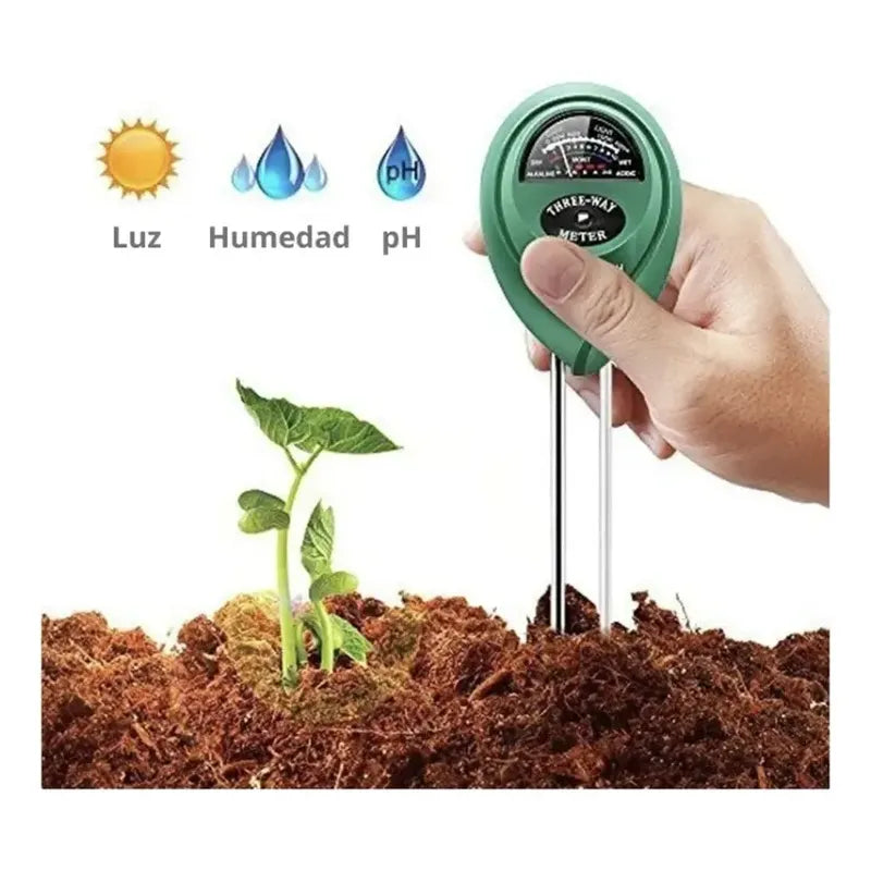 Medidor De Humedad, Luz Y Ph Para Plantas 3 En 1 Verde Musgo