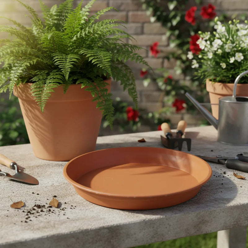 Pack 5 Plato Macetero 17cm Diametro Terracota Ip-21