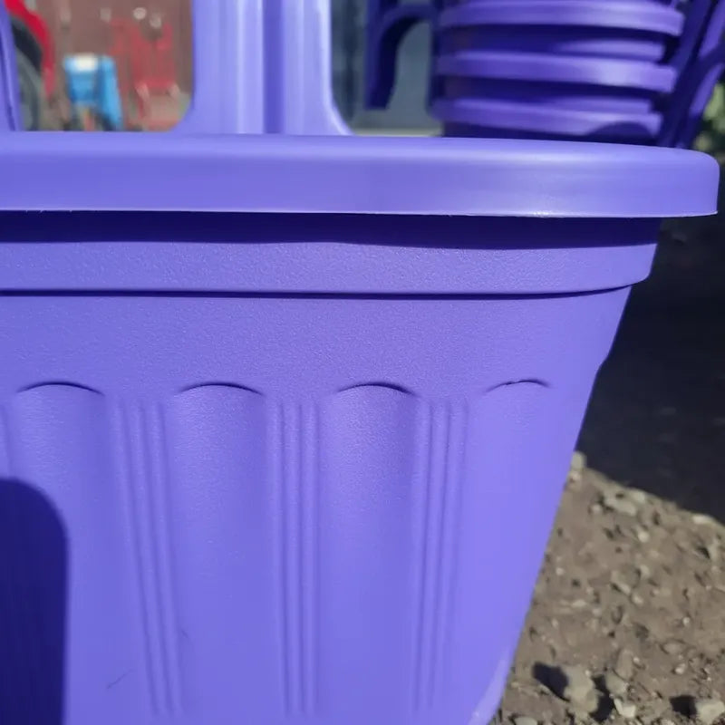 Macetero Maceta Colgante Plástico Balcón Dúo Violeta