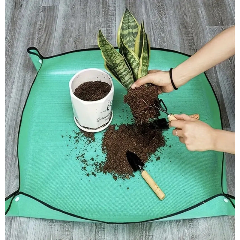Alfombra Transplante Mat Para Plantas Multiuso Impermeable 66 Cm Verde