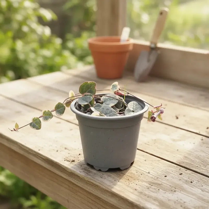 Ceropegia Woodi Variegada Cadena De Corazones Suculenta