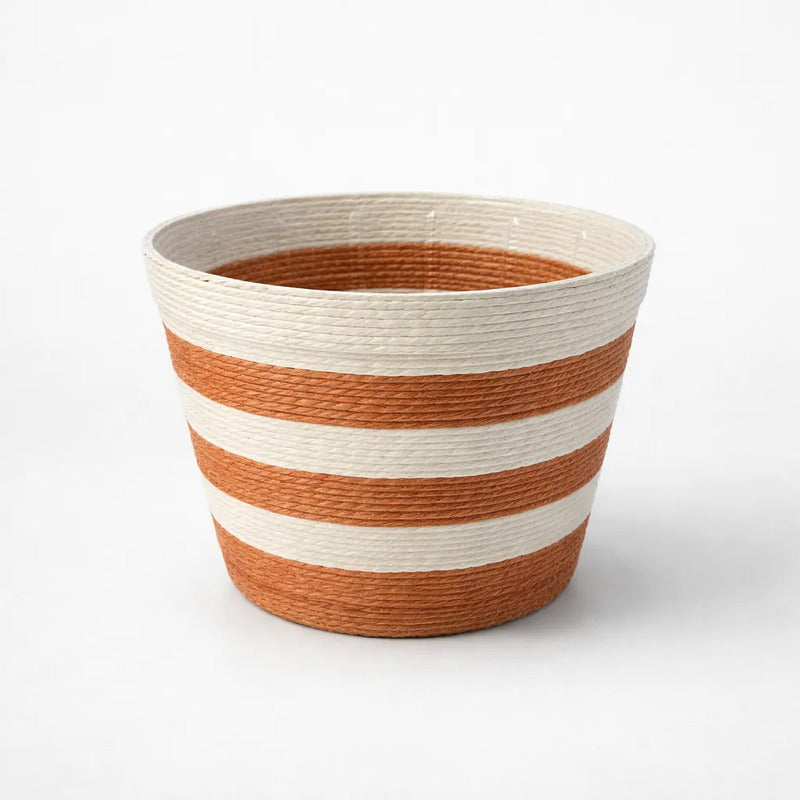 Macetero Maceta Hilo Decorativo 18cm Diametro Marrón Hilo Bicolor