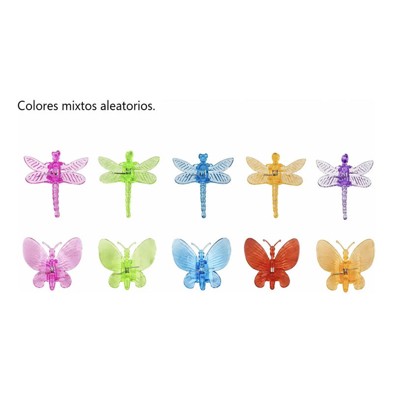 Pack 10 Clips Soporte Para Orquídeas Figuras Y Colores Azar