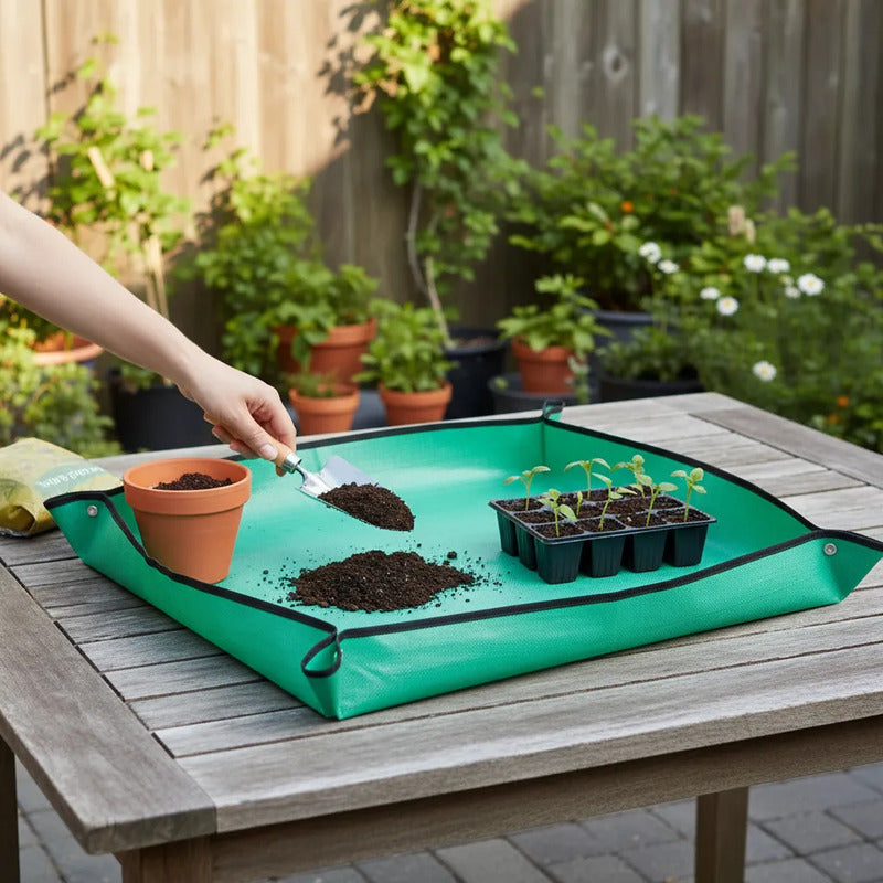 Alfombra Transplante Mat Para Plantas Multiuso Impermeable 66 Cm Verde
