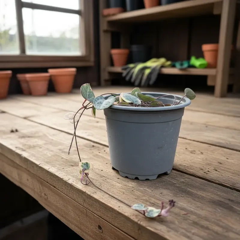 Ceropegia Woodi Variegada Cadena De Corazones Suculenta
