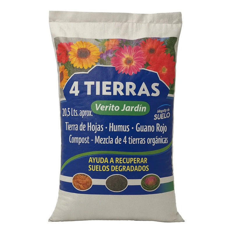 Sustrato Premium Orgánico 4 Tierras 20 Litros Verito Jardin