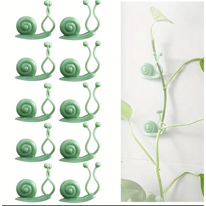 Soporte Para Plantas Forma De Caracol 10 Unidades Verde Lisa