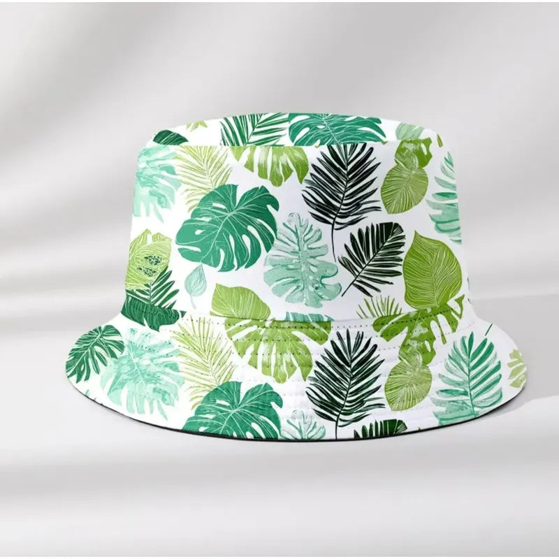 Gorro Pescador Unisex Diseño Plantas Plantslovers Verde M Floreado