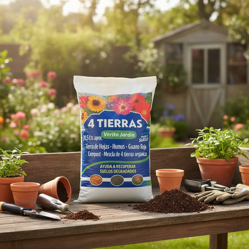 Sustrato Premium Orgánico 4 Tierras 20 Litros Verito Jardin