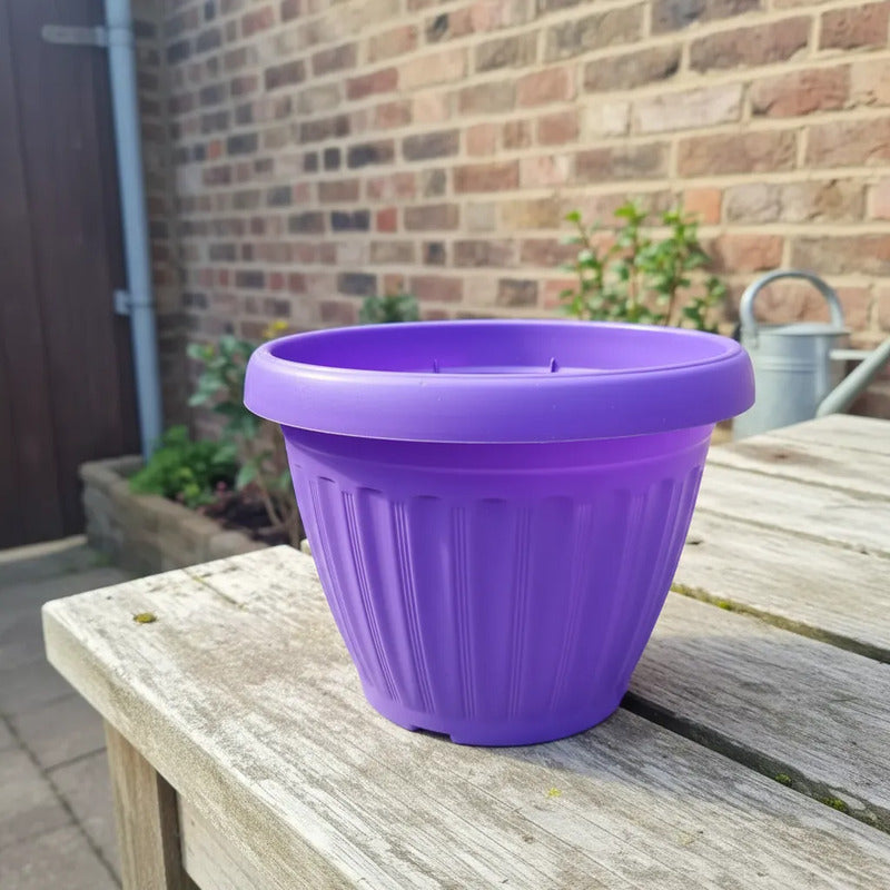 Macetero Plastico Colonial 20cm Diámetro Violeta Violeta Colonial