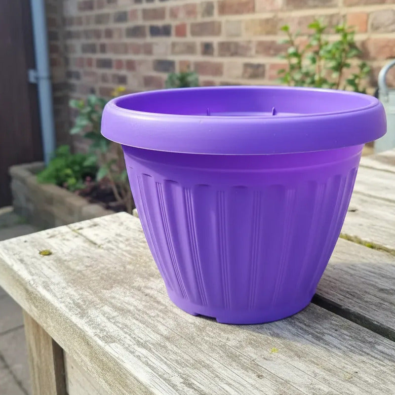 Macetero Plastico Colonial 20cm Diámetro Violeta Violeta Colonial