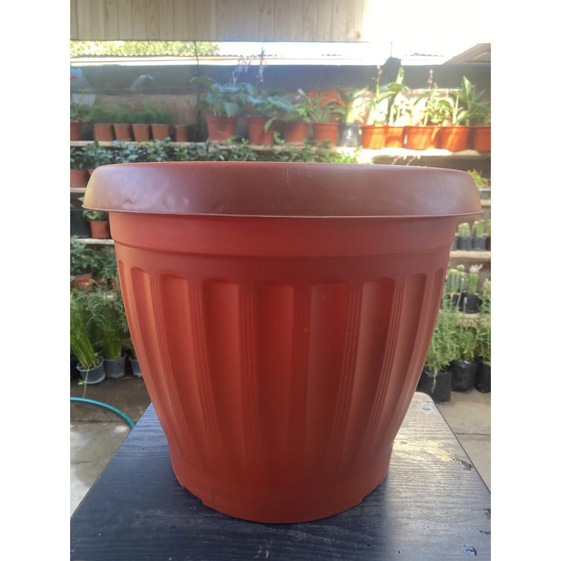 Macetero Plástico Terracota 40cm Diámetro Terracota