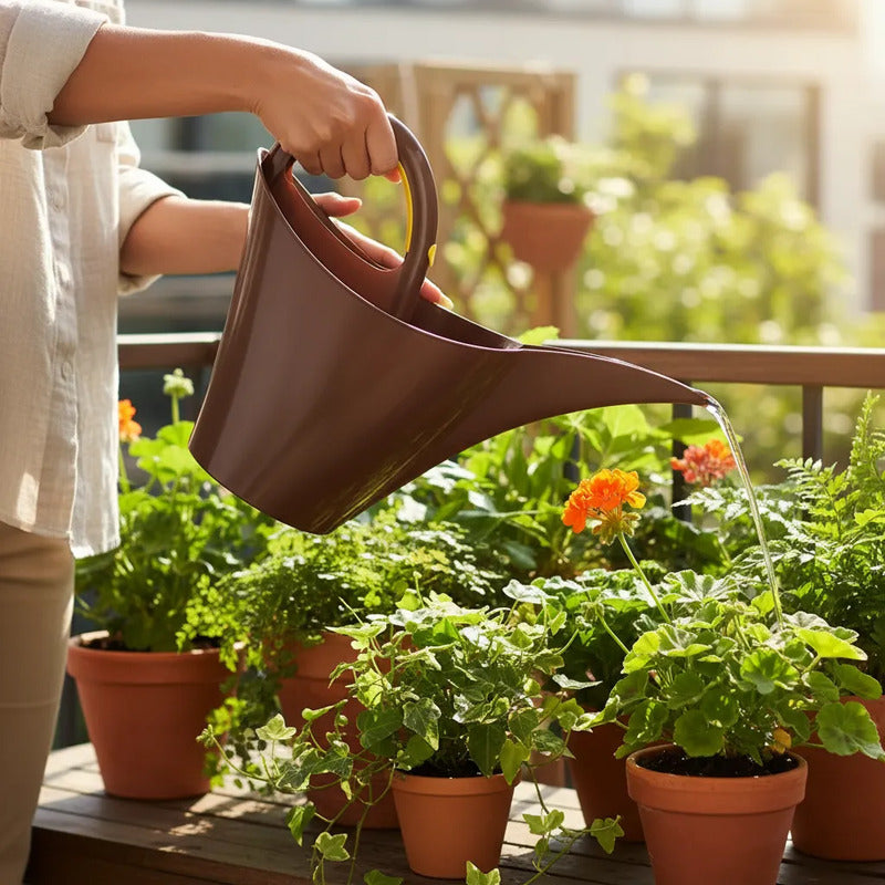 Regadera Plastico Para Plantas 2 Litros Marrón