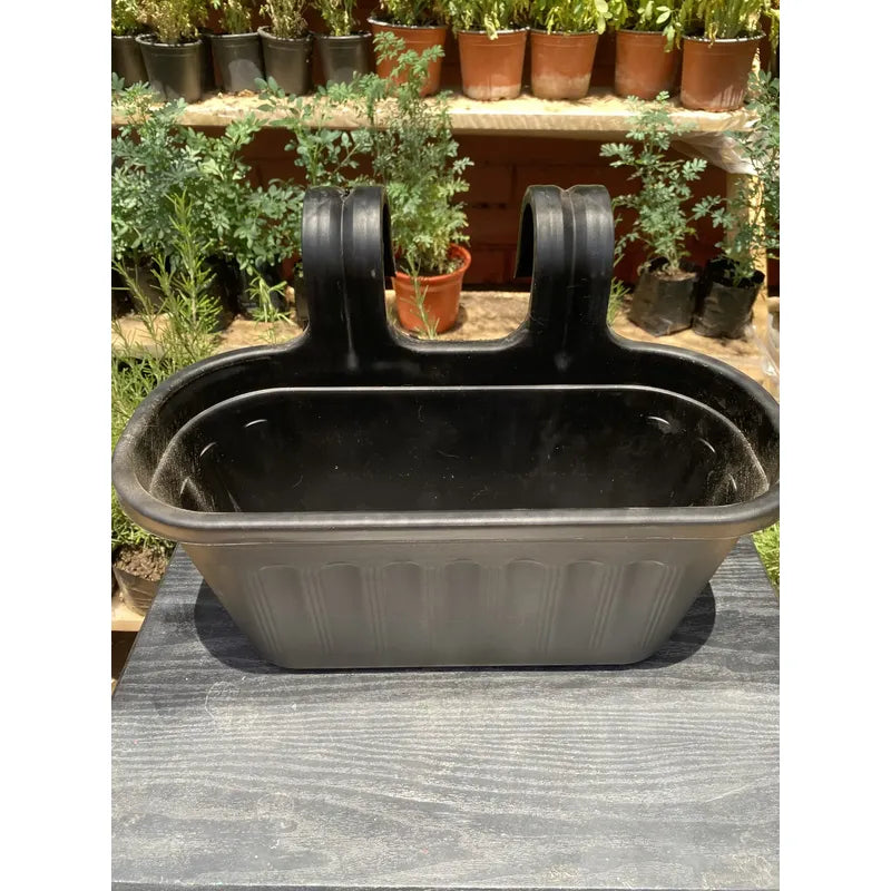 Macetero Maceta Colgante Plástico Balcón Dúo Negro