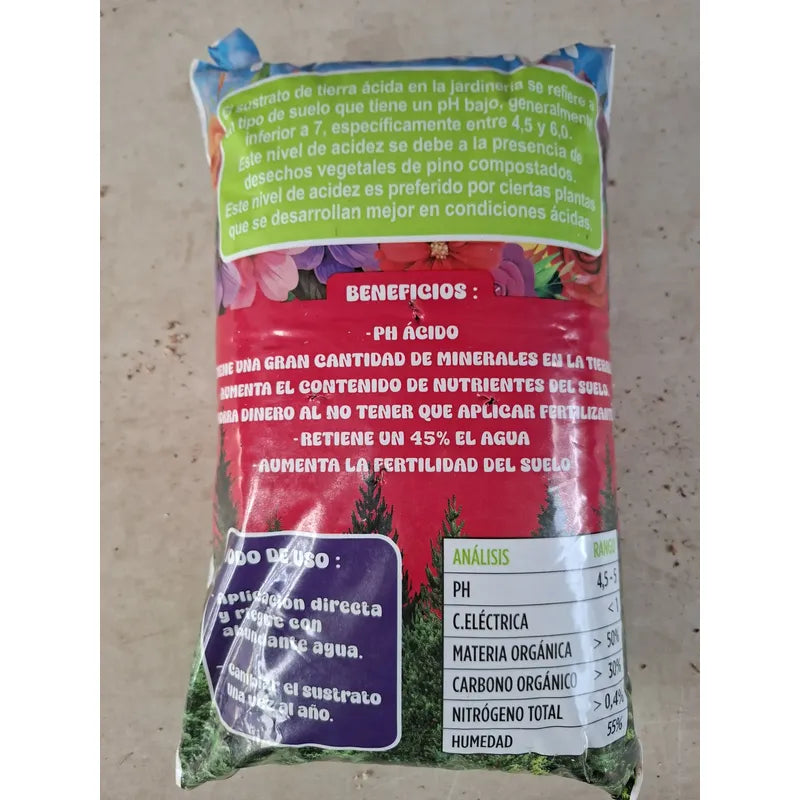 Bolsa Tierra Acida 5lts Para Hortensia, Azaleas, Camelia