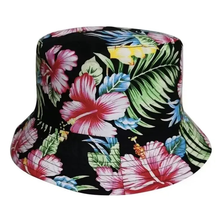 Gorro Pescador Unisex Diseño Plantas Plantslovers Negro M Floreado