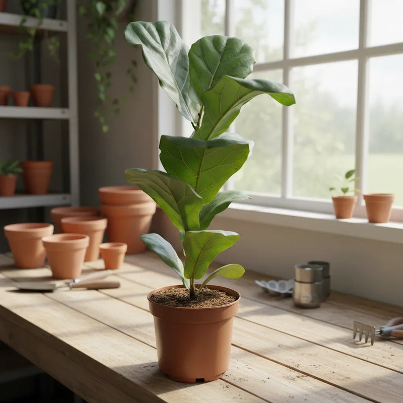 Ficus Lyrata/ Gomero Pera 70cm Planta Interior Ornamental