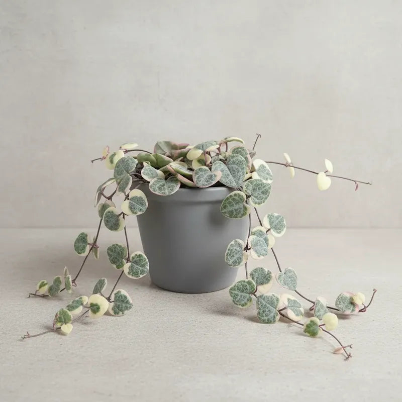 Ceropegia Woodi Variegada Cadena De Corazones Suculenta