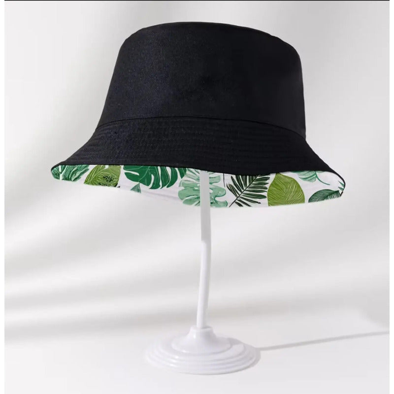 Gorro Pescador Unisex Diseño Plantas Plantslovers Verde M Floreado