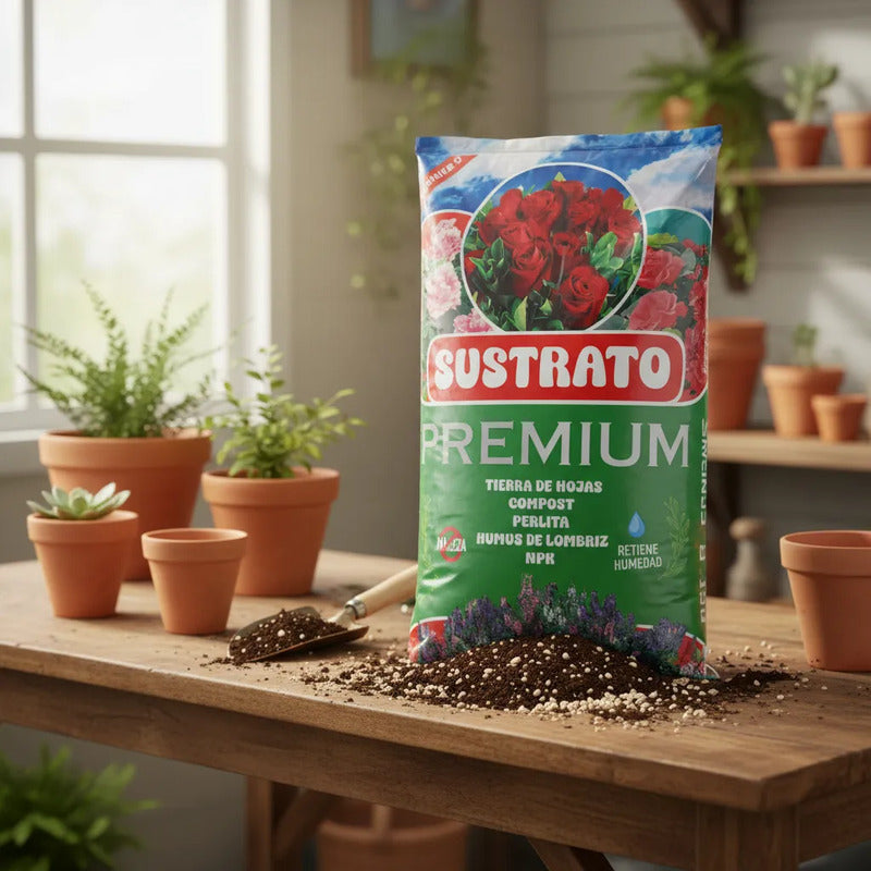 Sustrato Premium Plantas De Interior Y Exterior