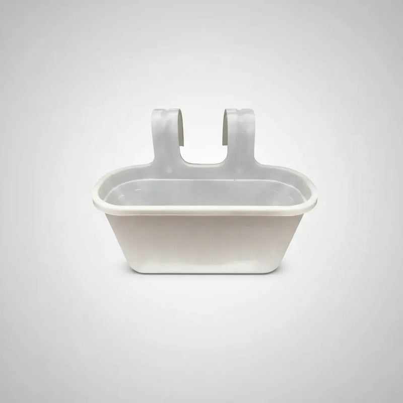 Macetero Maceta Colgante Plástico Balcón Dúo Blanco