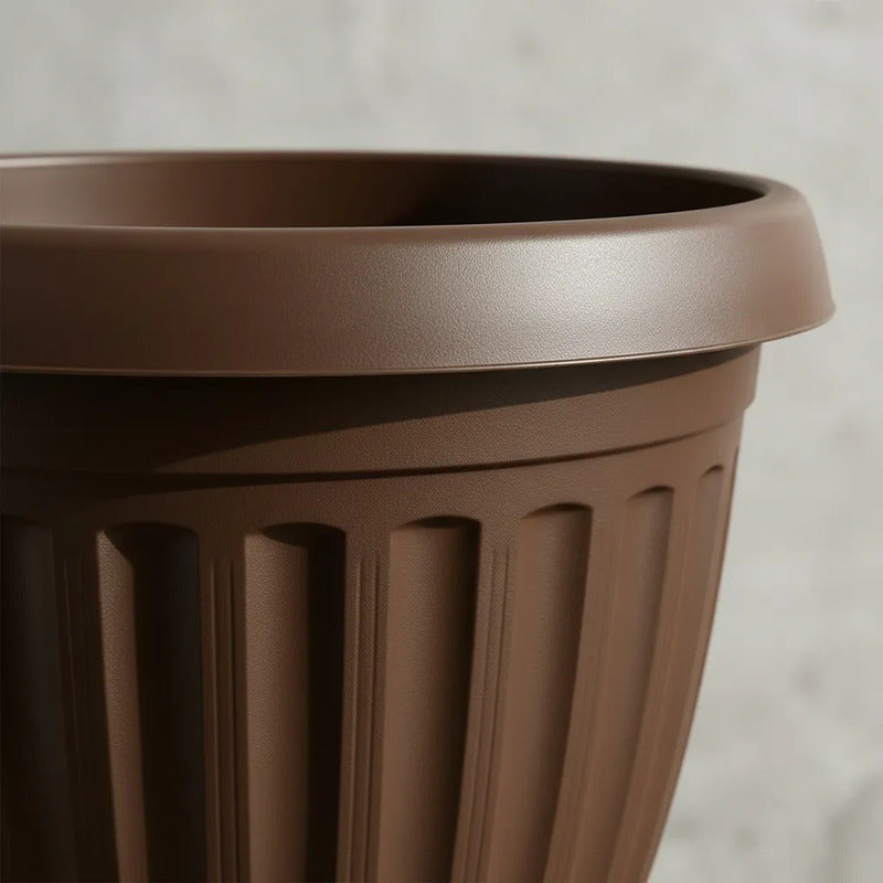Macetero Plástico  Terracota 50cm Diámetro Marrón Oscuro Colonial