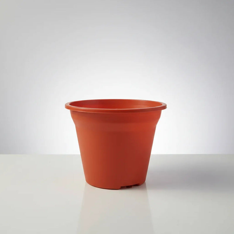 Pack 5 Unidades Macetero Plastico 14cm Diámetro Terracota M14