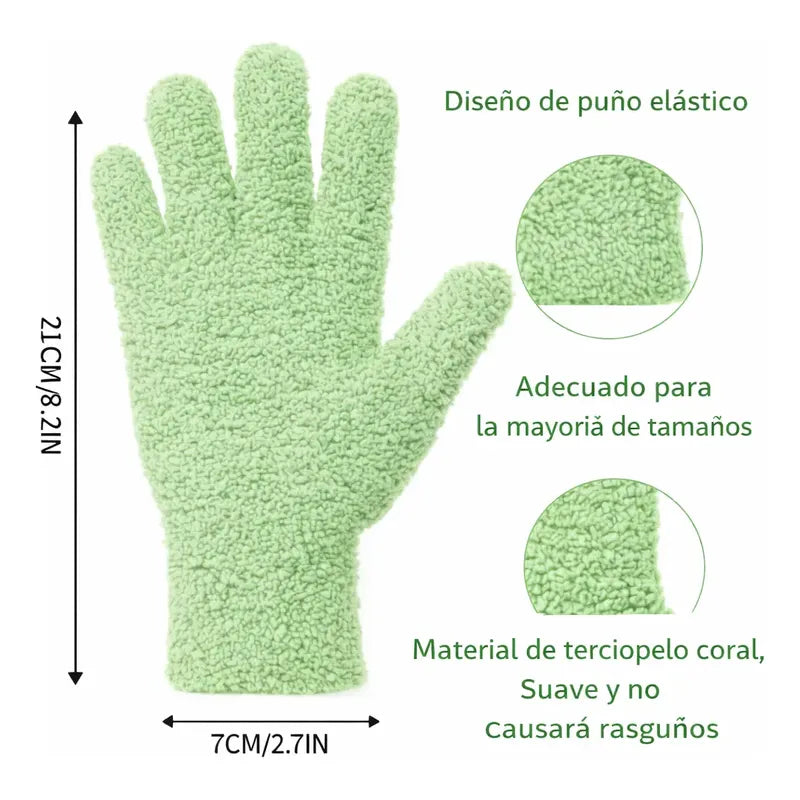 Guantes Para Limpieza De Hojas Plantas Microfibra 1 Pieza Verde