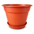 Macetero Plástico Liso 32cm con Plato - Terracota
