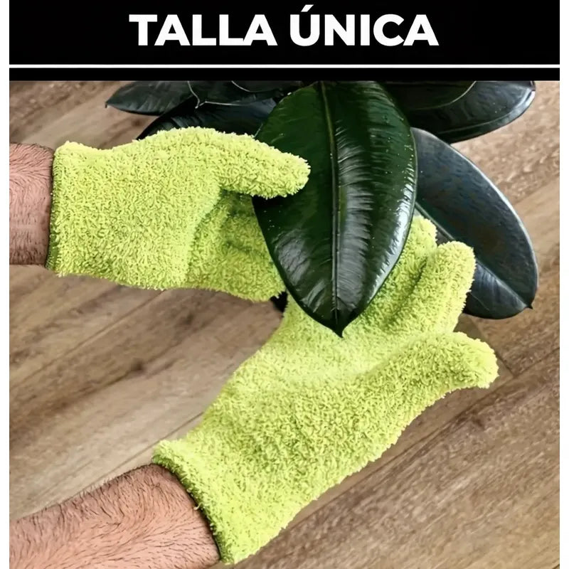 Guantes Para Limpieza De Hojas Plantas Microfibra 1 Pieza Verde